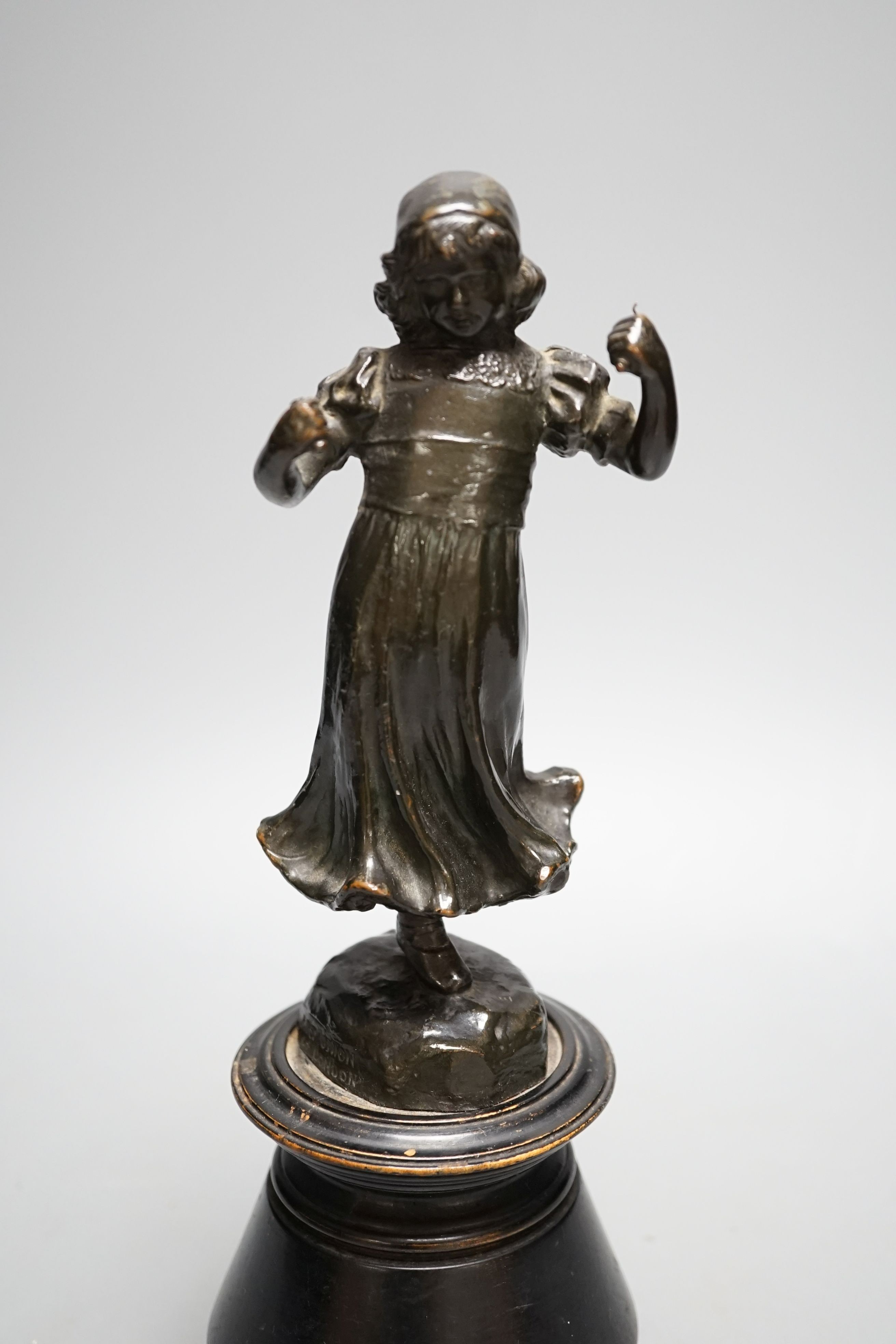 Louis Frederick Roselieb (Roslyn) - an Edwardian Art Union of London bronze figure of a girl,17.5cm